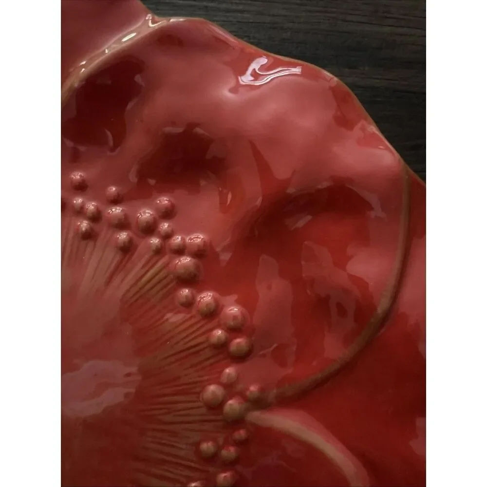 M studio fused serving platter organic floral bohemian